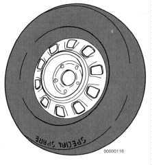 Reservewiel Special Spare op zwarte stalen velg