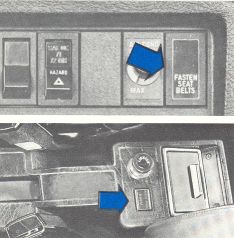 Seat belts warning lights