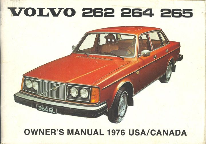 Frontside Volvo 262/264/265 Owner's Manual Year model 1976 USA/Canada