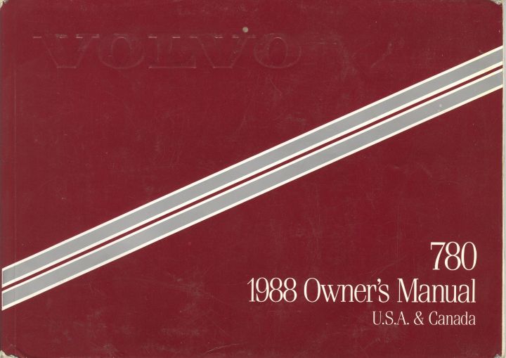 Frontside Volvo 780 Owner's Manual Year model 1988