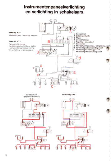 Instrumentenpaneelverlichting en verlichting in schakelaars